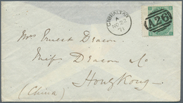 Gibraltar: 1871. Envelope (flap Missing) Addressed To Hong Kong, China Bearing Great Britain SG 117, - Gibraltar