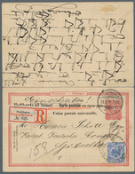 Gibraltar: Deutsches Reich - Ganzsachen - 1890, 10 Pfg Reply Stationery Double Attached Card, Uprate - Gibraltar