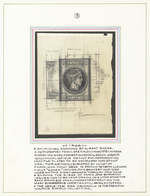 Griechenland: 1860. Mercury Head Issues. Autographed Pencil Drawing By Albert Barre. Ex Collection B - Autres & Non Classés