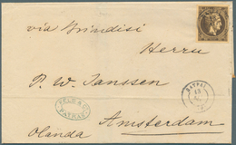 Griechenland: 1878, 30 L. Brown On Yellowish Clear Impression On Folded Envelope From Patras Tied By - Autres & Non Classés