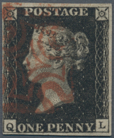 Großbritannien: 1840, 1d. Black, Plate 8, Lettered Q-L, Fresh Colour And Close To Full Margins, Neat - Other & Unclassified