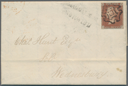 Großbritannien: 1843, 1d. Red-brown, Plate 31, Lettered OJ, On Entire Lettersheet With Full Message - Andere & Zonder Classificatie