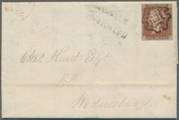 Großbritannien: 1843, 1d. Red-brown, Plate 31, Lettered OJ, On Entire Lettersheet With Full Message - Other & Unclassified