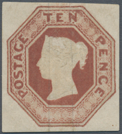 Großbritannien: 1848-54 Embossed 10d. Brown, Mint Lightly Hinged With Large Part Of Lightly Toned Gu - Other & Unclassified