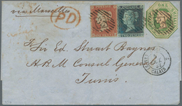 Großbritannien: 1852 Destination TUNISIA: Folded Cover From London (Twickenham) To H.B.M. Consul Gen - Autres & Non Classés