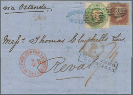 Großbritannien: 1853 Destination ESTONIA: Lettersheet From London To Reval (now Tallinn) Via Ostende - Other & Unclassified