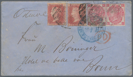 Großbritannien: 1867, Letter From London To Bonn, Germany Frankes With 2 Pieces 0f 1 D QV With Plate - Autres & Non Classés
