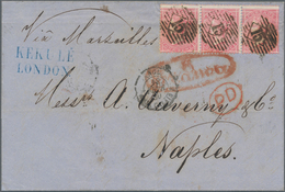 Großbritannien: 1860 Destination NAPLES: Folded Cover From London To Naples Via Calais, Paris And Ma - Sonstige & Ohne Zuordnung