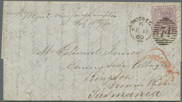 Großbritannien: 1860 Destination TASMANIA: Entire Letter From London To Kingston, Brown's River, Tas - Autres & Non Classés