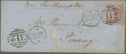 Großbritannien: 1861 Destination PENANG: Small Cover From Gloster To Penang Via London And Southampt - Other & Unclassified