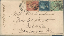Großbritannien: 1861 Destination VANCOUVER ISLAND: Small Cover From London To Victoria Franked By 18 - Autres & Non Classés