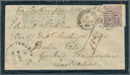 Großbritannien: 1864. Mourning Envelope Addressed To Yorke's Peninsular, Australia Bearing Great Bri - Andere & Zonder Classificatie