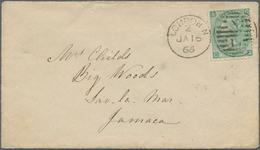 Großbritannien: 1866 Destination JAMAICA: Cover From London To Savanna La Mar, Jamaica Via Kingston - Autres & Non Classés