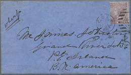 Großbritannien: 1868 Destination PRINCE EDWARD ISLAND: Cover From London To The Grand River Lodge On - Other & Unclassified