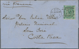 Großbritannien: 1868 Destination COSTA RICA: Folded Cover From Glasgow, Scotland To San José, Costa - Autres & Non Classés