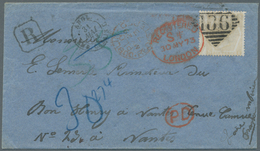 Großbritannien: 1873. Registered Envelope Addressed To France Bearing SG 123, 6d Pale Buff (plate 12 - Autres & Non Classés