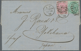 Großbritannien: 1874 Destination JAPAN: Entire Letter From London To Yokohama Via Hongkong, Franked - Other & Unclassified