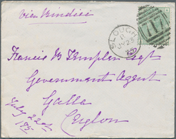 Großbritannien: 1875. Envelope Addressed To Galle Bearing Great Britain SG 150, 1s Green Tied By Slo - Autres & Non Classés
