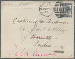 Großbritannien: 1885-86 Two Covers From Abergele, Wales To Captain H.M. Sandback, Royal Artillery In - Other & Unclassified