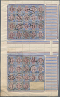 Großbritannien: 1887, QV 9d. Dull Purple And Blue 38 Single Stamps Affixed To Large Folded Piece Of - Autres & Non Classés