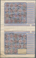 Großbritannien: 1887, QV 9d. Dull Purple And Blue 38 Single Stamps Affixed To Large Folded Piece Of - Sonstige & Ohne Zuordnung