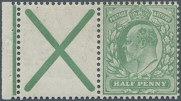 Großbritannien: 1902, KEVII ½d. Yellowish Green With St. Andrew's Cross Label On Left Side With INVE - Other & Unclassified