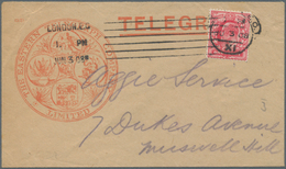Großbritannien: 1908, One Penny Red Single Franking On Telegram Letter "The Eastern Telegraph Compan - Other & Unclassified