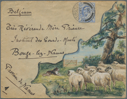 Großbritannien: 1906. Hand Painted Envelope Addressed To Belgium Bearing SG 230, 2½d Blue Tied By Ke - Autres & Non Classés