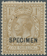 Großbritannien: 1913, 1s. Bistre-brown, Wm Simple Cypher, With "Specimen" Overprint (type 26), Mint - Autres & Non Classés