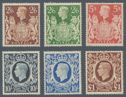 Großbritannien: 1939/1948, KGVI Definitives Complete Set Of Six, Mint Hinged (10s. Dark Blue Addit. - Sonstige & Ohne Zuordnung