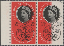 Großbritannien: 1961, 2½ D. Post Office Savings Bank, Horizontal Pair With Left Margin, Right Stamp - Autres & Non Classés