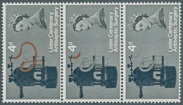 Großbritannien: 1965, 4 D. Lister's Carbolic Spray, Vertical Strip Of 3 Showing Variety "Brown-red ( - Autres & Non Classés