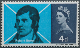Großbritannien: 1966, 4 D. Robert Burns With Double Printing Of Black Colour, Unmounted Mint, Normal - Sonstige & Ohne Zuordnung