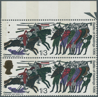 Großbritannien: 1966, 1 Sh. 3 D. Battle Of Hastings, Phosphor Bands, Vertical Pair With Upper Margin - Sonstige & Ohne Zuordnung