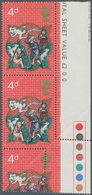 Großbritannien: 1970, 4 D. Christmas (Shepherds And The Apparition Of The Angel), Vertical Strip Of - Sonstige & Ohne Zuordnung