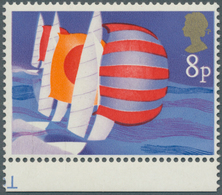 Großbritannien: 1975, 8 P. Racing Keel Yachts Showing Variety "Black Omitted", Unmounted Mint. - Autres & Non Classés