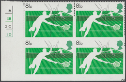 Großbritannien: 1977, 8 1/2 P. Lawn Tennis, Block Of 4 From The Lower Left Corner Of The Sheet With - Other & Unclassified