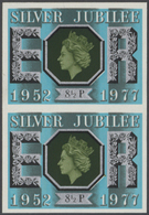 Großbritannien: 1977, 8 1/2 P. Silver Jubilee, Imperforated Vertical Pair, Unmounted Mint. SG 1.100, - Autres & Non Classés