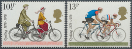 Großbritannien: 1978, 10½ P. And 13 P. Bicycle With Shifted Printing Of Golden Colour (Queen's Head) - Autres & Non Classés