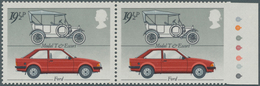 Großbritannien: 1982, 19 1/2 P. British Cars (Ford Model T And Escort), Horizontal Pair With Right M - Other & Unclassified