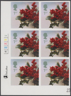 Großbritannien: 2002, 1st Christmas (Holly), Imperforated Cylinder Block Of 6, Unmounted Mint (self- - Autres & Non Classés