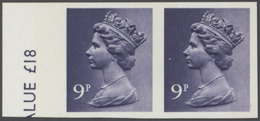 Großbritannien - Machin: 1976, 9 P. Deep Violet, Imperforated Horizontal Pair With Left Margin, Unmo - Série 'Machin'