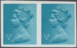 Großbritannien - Machin: 1980, 1/2 P. Turquoise-blue, Imperforated Horizontal Pair, Unmounted Mint. - Série 'Machin'