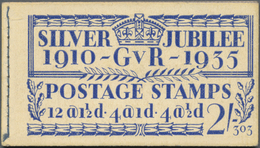Großbritannien - Markenheftchen: 1935, Two SILVER JUBILEE Booklets 2/- Blue On Creme Paper Incl. One - Markenheftchen