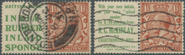 Großbritannien - Zusammendrucke: 1924, 1½d. Red-brown, Wm Block Cypher, Two Commercially Used Se-ten - Autres & Non Classés