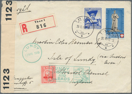 Großbritannien - Isle Of Man: 1940 LUNDY 1/2 Puffin Tied By Green Cancel (12.4.1940) On Registered L - Man (Ile De)