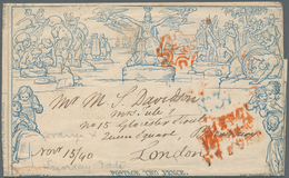 Großbritannien - Ganzsachen: 1840. Mulready Two Penny Envelope (A98) Addressed To London Cancelled B - 1840 Enveloppes Mulready