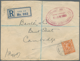 Großbritannien - Used Abroad: 1920. Registered Envelope Addressed To Cambridge Bearing Great Britain - Other & Unclassified