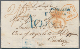 Irland: 1854. Stampless Envelope Written From Dublin Dated '4th Nov 1854' Addressed To Jerez De La F - Brieven En Documenten