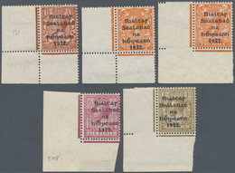 Irland: 1922, Rialtas/Soarstat Overprints, Set Of Five And Set Of Twelve Values, Bottom Marginal Cop - Lettres & Documents